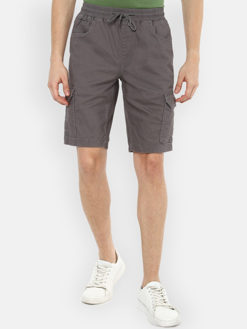

Louis Philippe Jeans Men Slim Fit Cargo Shorts, Grey