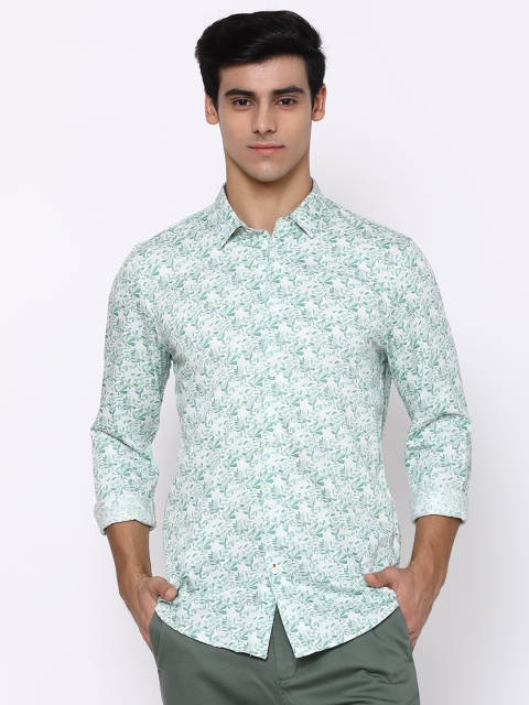 

Blackberrys Men Green Skinny Fit Floral Printed Casual Shirt