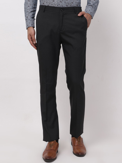

Blackberrys Men Black Solid Trousers