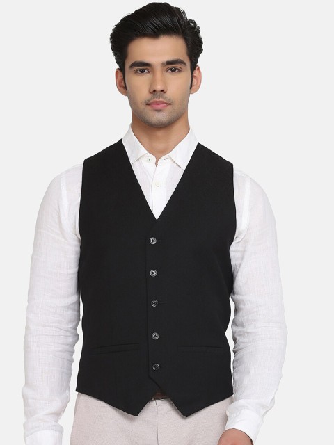 

Blackberrys Men Black Solid Waistcoat