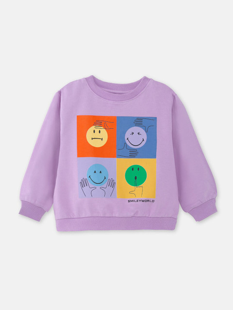 

Cuddles for Cubs Unisex Kids Lavender Printed Sweatshirt
