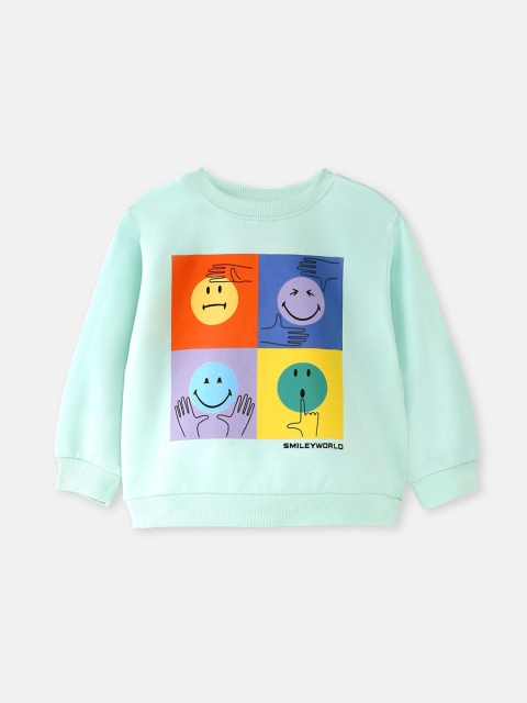 

Cuddles for Cubs Unisex Kids Blue Printed Sweatshirt