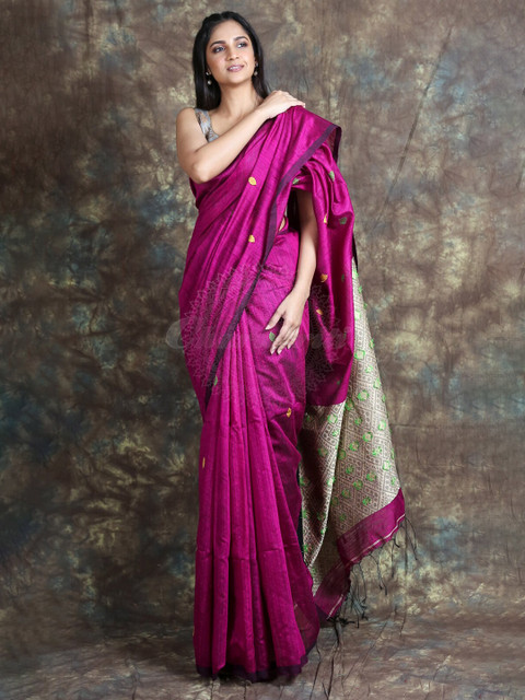 

Arhi Purple & Gold-Toned Ethnic Motifs Pure Silk Saree
