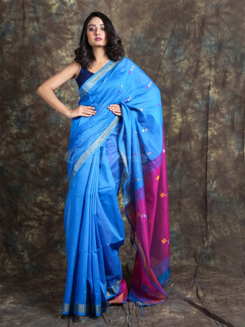 

Arhi Blue & Pink Woven Design Zari Saree