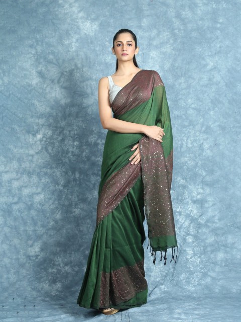 

Arhi Green & Brown Saree