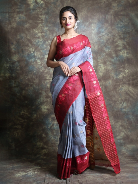 

Arhi Mauve & Maroon Woven Design Floral Saree