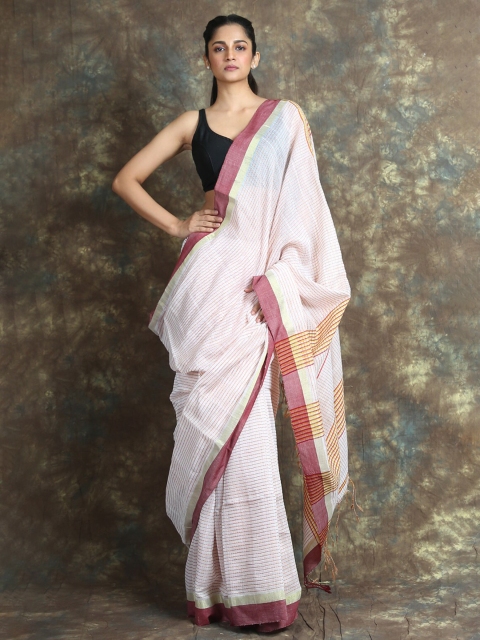 

Arhi White & Red Striped Saree