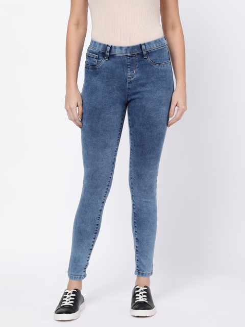 

R&B Women Blue Solid Skinny-Fit Denim Jeggings