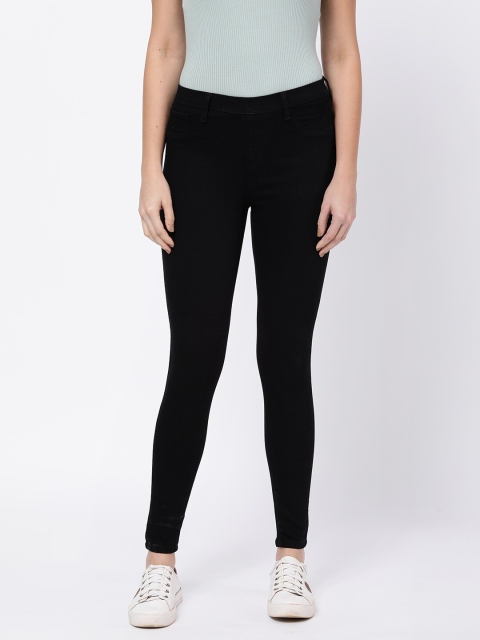 

R&B Women Black Solid Skinny-Fit Jeggings