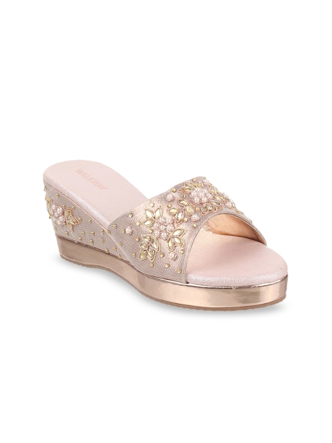 

WALKWAY by Metro Pink Embellished Wedge Mules