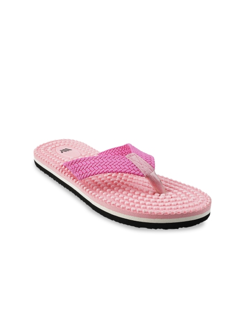 

WALKWAY by Metro Women Pink Textured T-Strap Flats