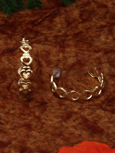 

LAIDA Gold-Plated Heart Shaped Hoop Earrings