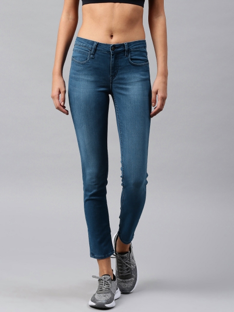 

HRX by Hrithik Roshan Women Blue Skinny Fit Mid-Rise Clean Look Stretchable Jeans