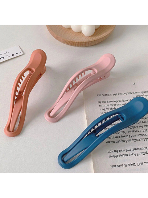 

VAGHBHATT Women Set of 3 Claw Clip, Pink