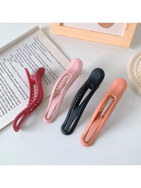 

VAGHBHATT Women Set of 4 Alligator Hair Clip, Pink