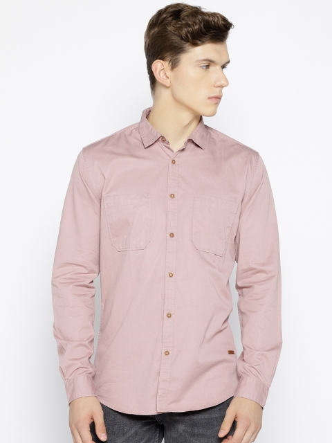 

Nature Casuals Men Pink Slim Fit Solid Casual Shirt