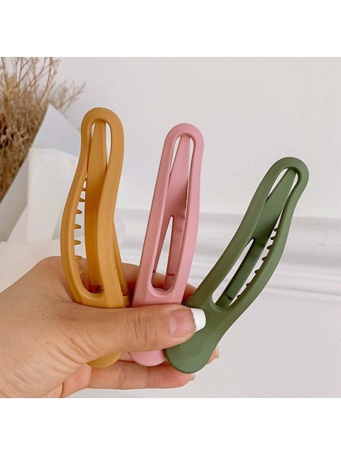 

VAGHBHATT Women Set of 3 Claw Clip, Peach