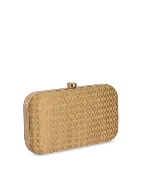 

INAAYA Women Textured Clutches, Gold