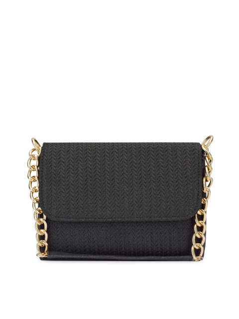 

INAAYA Textured Structured Handheld Bag, Black