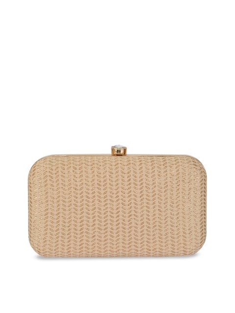 

INAAYA Embellished Box Clutch, Beige