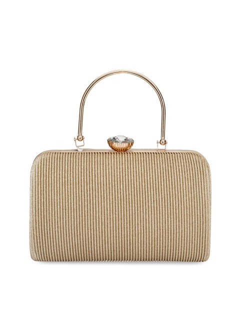 

INAAYA Embellished Box Clutch, Gold
