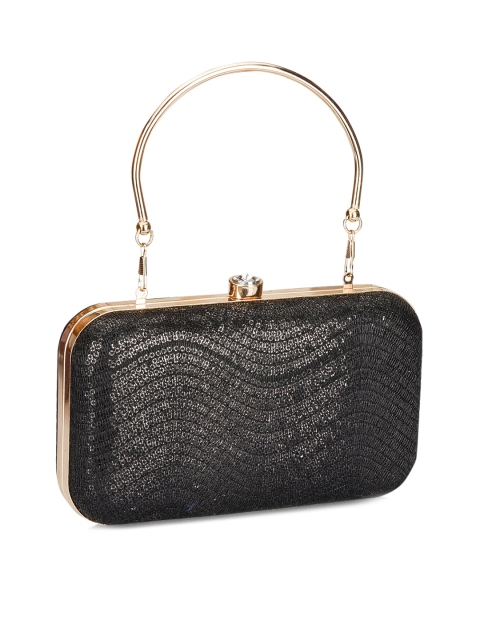 

INAAYA Embellished Box Clutch, Black