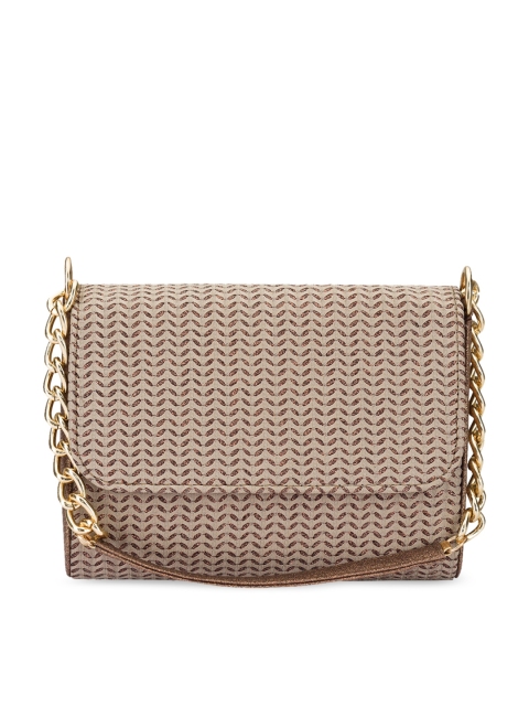 

INAAYA Women Beige Textured Box Clutch