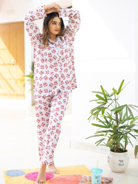 

Tistabene Women Printed Night suit, Grey