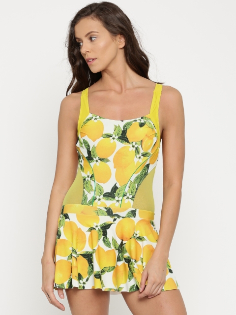 

Heart 2 Heart Yellow Printed Swimming Dress SW11006CITRY