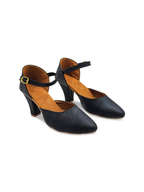 

Sayera Black Textured Party Block Pumps