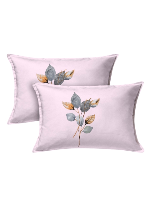 

EasyGoods Pink & Grey 320 TC Floral Pure Cotton King Bedsheet with 2 Pillow Covers