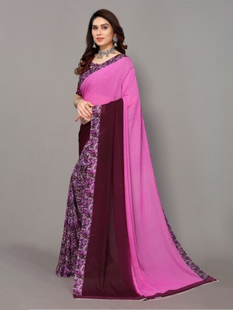 

Yashika Purple & Pink Floral Saree