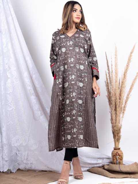 

Tistabene Women Brown & White Printed Kurta