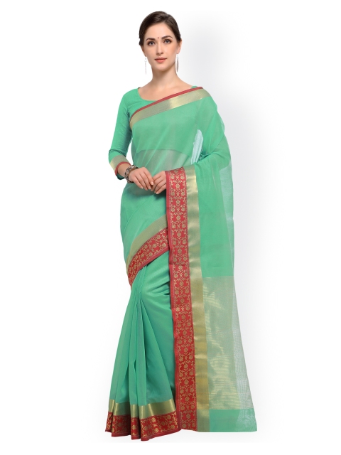

Satrani Green Polycotton Saree
