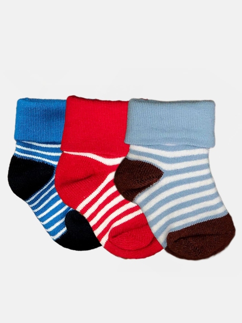 

N2S NEXT2SKIN Infant Girls Pack Of 3 Patterned Cotton Ankle-Length Socks, Blue