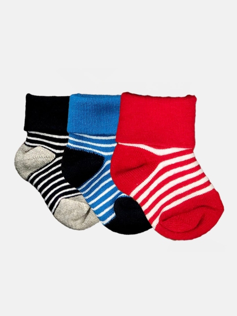 

N2S NEXT2SKIN Infant Girls Pack Of 3 Patterned Cotton Ankle-Length Socks, Grey