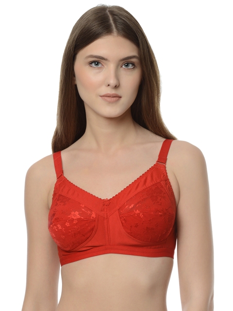 

Da Intimo Red Lace Non-Padded Non-Wired Minimizer Bra DI-839