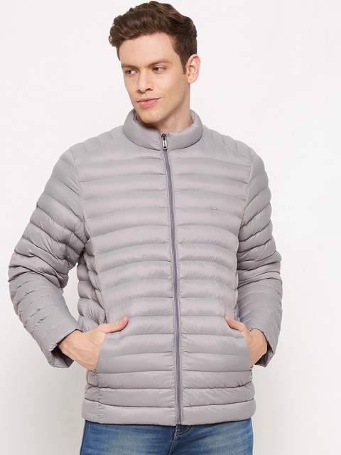 

Okane Men Grey Solid Lightweight Puffer Jacket