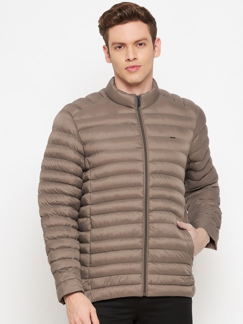 

Okane Plus Size Men Brown Lightweight Puffer Jacket