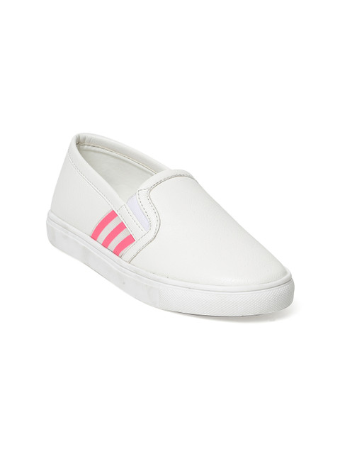 

Bruno Manetti Women White Slip-On Sneakers