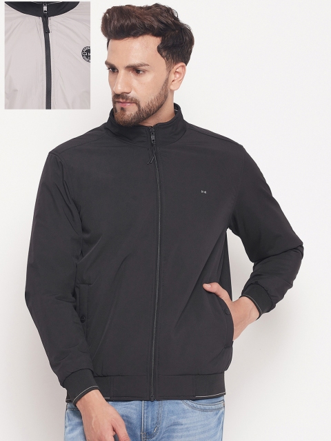 

Okane Men Black Solid Reversible Bomber Jacket