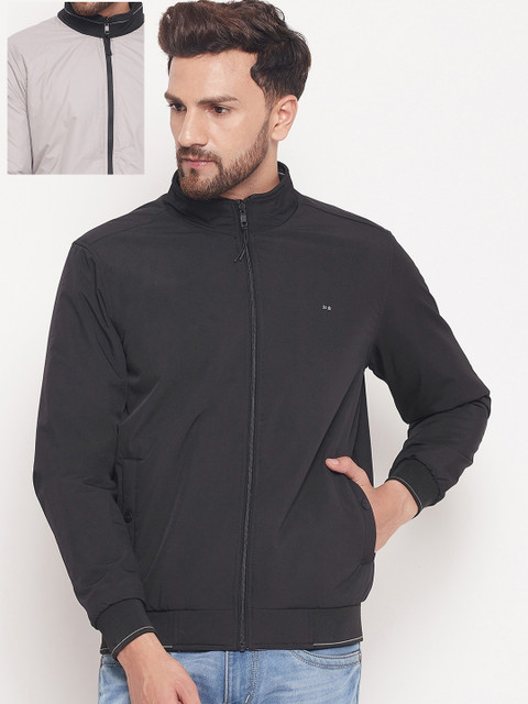 

Okane Men Black Solid Reversible Bomber Jacket
