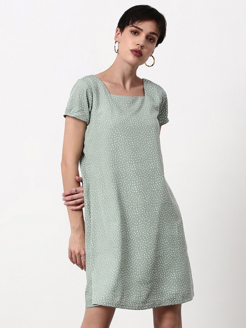 

abof Women Olive Green Printed A-Line Dress
