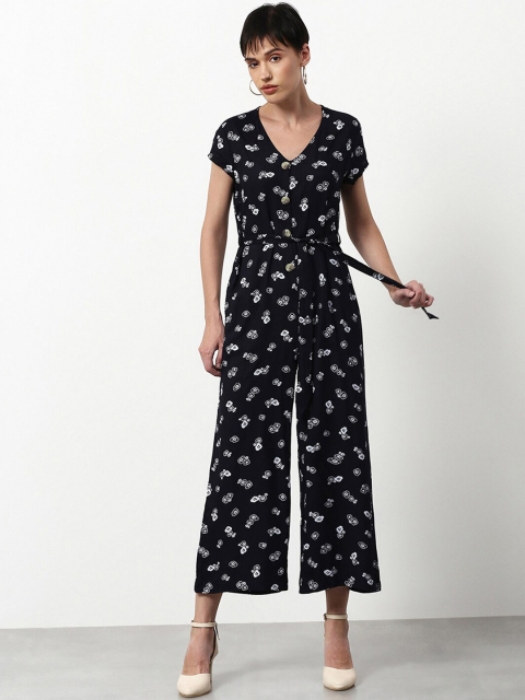 

abof Printed Basic Jumpsuit, Black