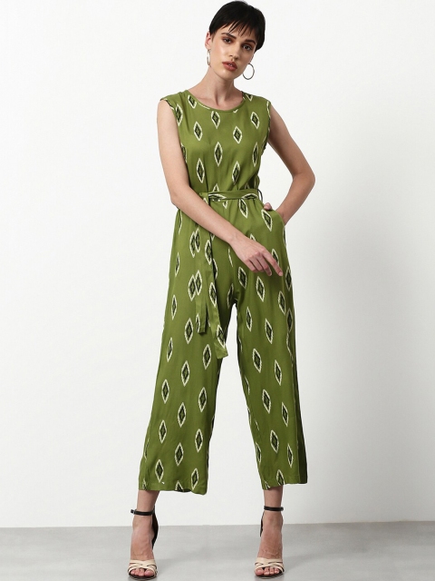 

abof Printed Basic Jumpsuit, Green