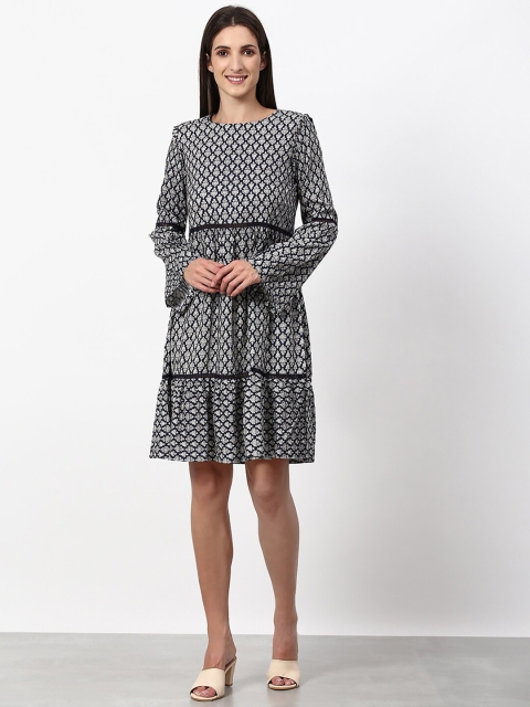 

abof Black & White Floral Dress