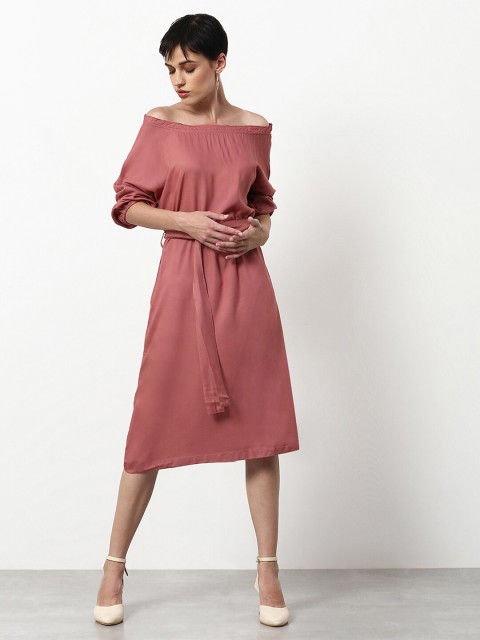 

abof Pink Off-Shoulder A-Line Dress
