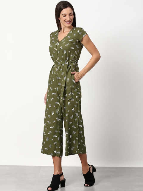 

abof Printed Basic Jumpsuit, Green