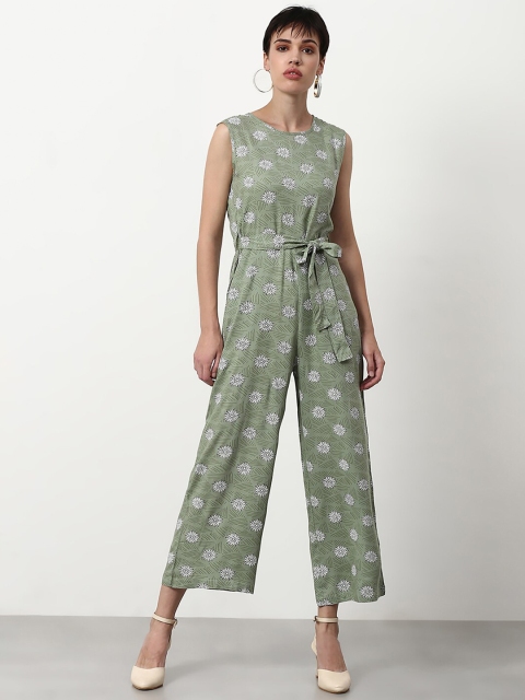 

abof Printed Basic Jumpsuit, Green