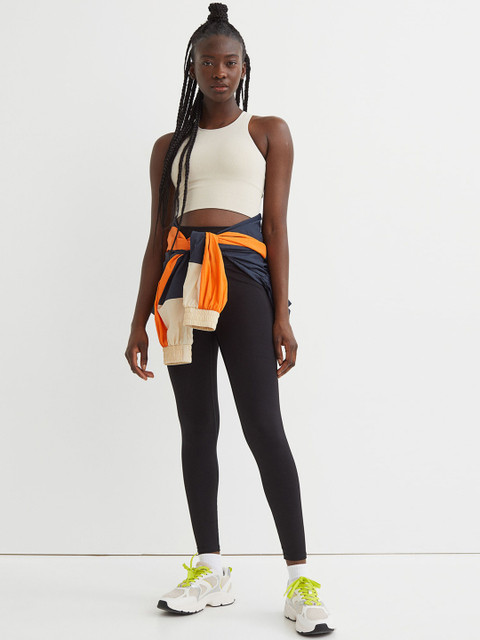 

H&M Women Black Super High Waist Sports Tights
